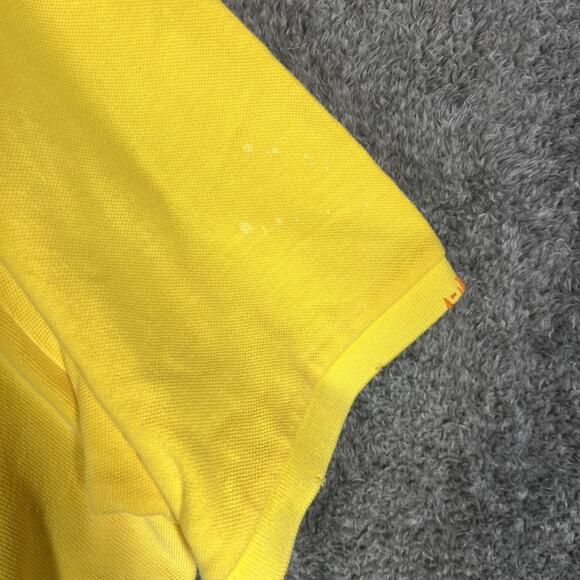 Polo Ralph Lauren Polo Shirt Mens 2XL Classic Fit Distressed Look Mesh Yellow - Picture 11 of 16